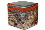 Polished Tiger Iron Stromatolite Cube - Billion Years #379594-1